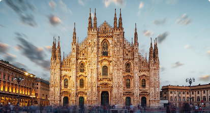 Milan Cathedral at dusk